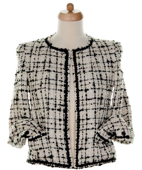 chanel black jacket making of|chanel tweed jacket cost.